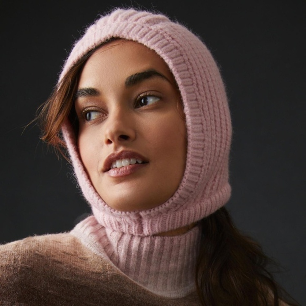 Anthropologie Pink Mini Knit Hood